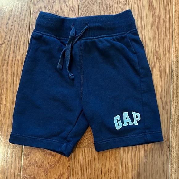 Baby Gap2T sweat shorts with draw string waist navy and orange - Picture 2 of 7